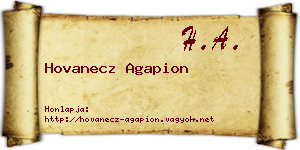 Hovanecz Agapion névjegykártya